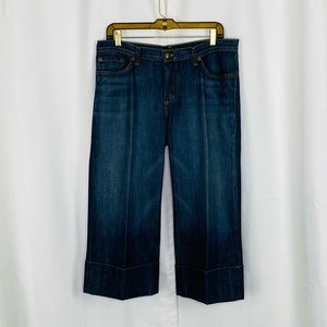 David Kahn Shalene Wide Leg Gaucho Cropped Jeans